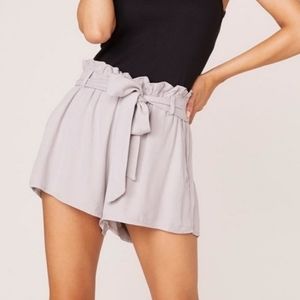 fab'rik Jack by BB Dakota Gray Paperbag Linen Shorts NWT